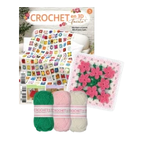 Le N°3 : Le fascicule + 3 pelotes pour crocheter un carré